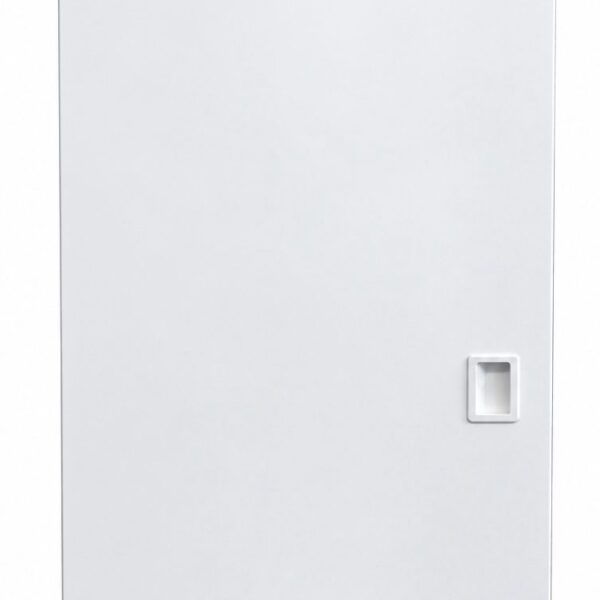 Ett vitt Electrolux Intuition-kylskåp med två vridreglage uppe till höger och ett litet rektangulärt handtag ungefär mitt på framsidan.