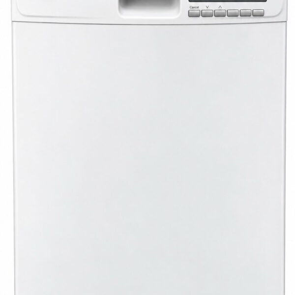 Vit diskmaskin från Electrolux med en kontrollpanel på ovansidan som har en på/av-knapp och flera olika diskprogram.